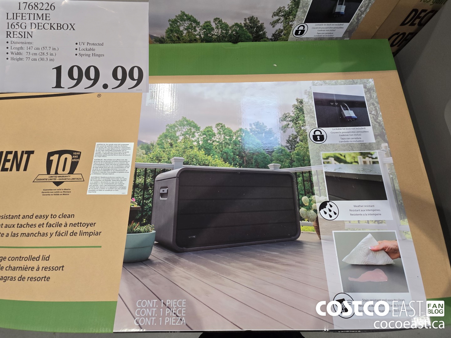 1768226 LIFETIME 165G DECKBOX RESIN $199.99