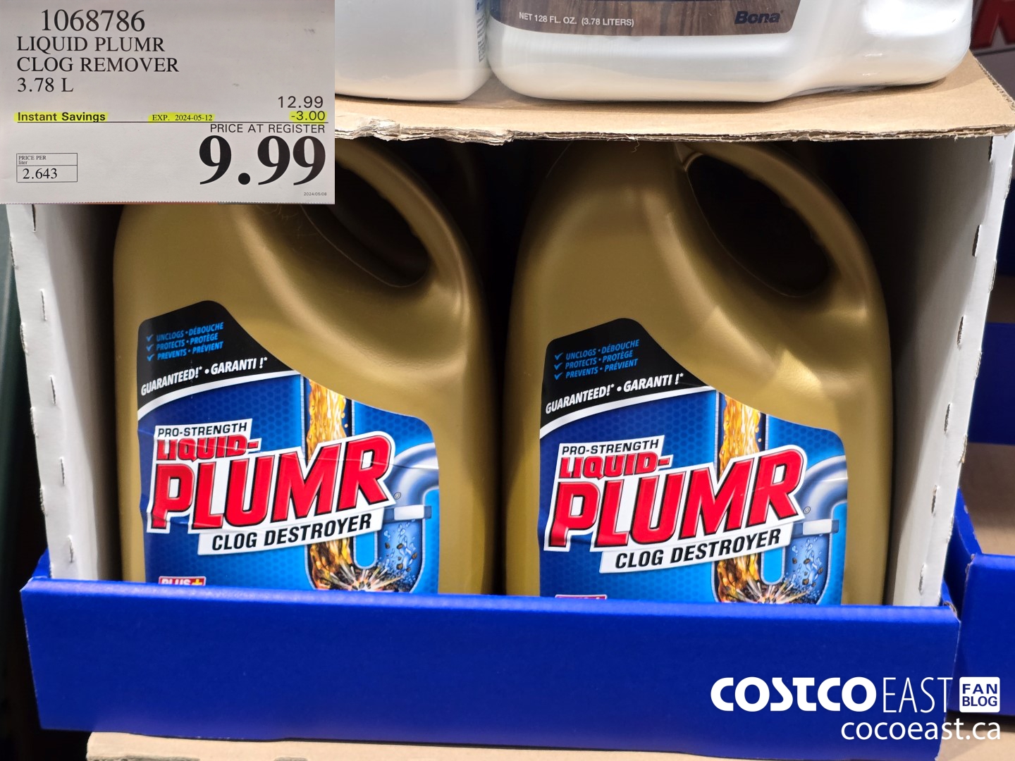 1068786 LIQUID PLUMR CLOG REMOVER 3.78 L ($3.00 INSTANT SAVINGS EXPIRES ON 2024-05-12) $9.99