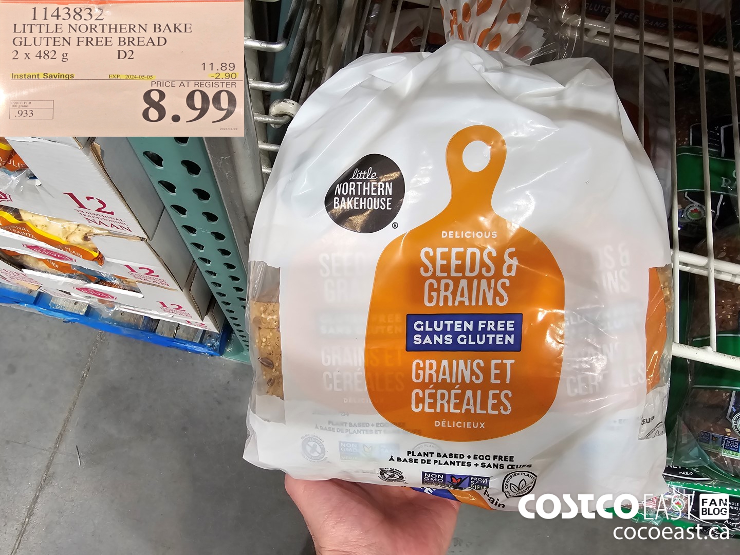 1143832 LITTLE NORTHERN BAKE GLUTEN FREE BREAD 2 x 482 g ($2.90 INSTANT SAVINGS EXPIRES ON 2024-05-05) $8.99