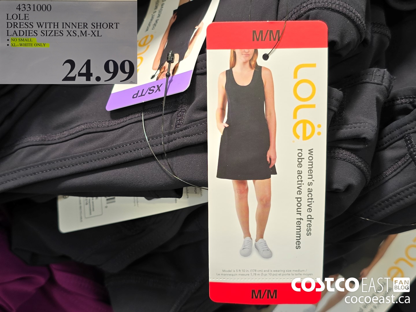 4331000 LOLE DRESS WITH INNER SHORT +LADIES SIZES XS, M-XL $24.99