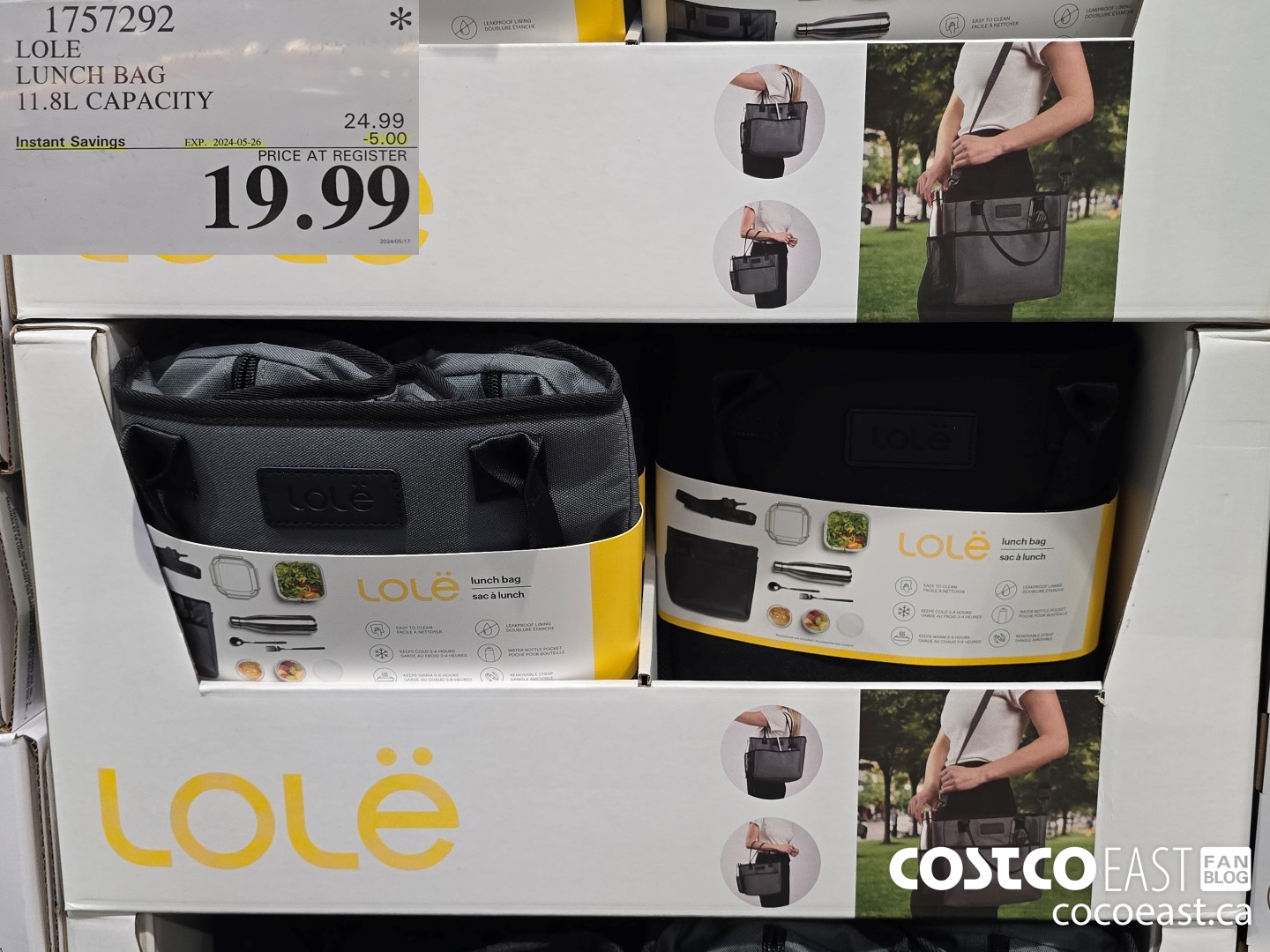 1757292 LOLE LUNCH BAG 11.8L CAPACITY ($5.00 INSTANT SAVINGS EXPIRES ON 2024-05-26) $19.99