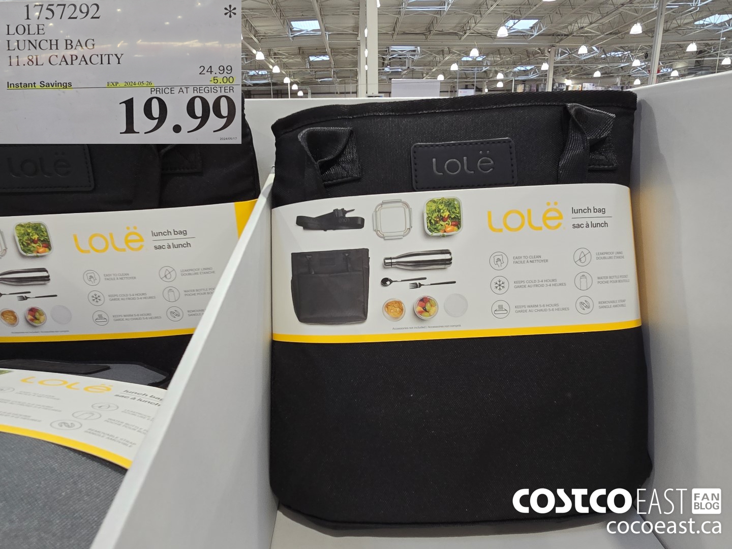 1757292 LOLE LUNCH BAG 11.8L CAPACITY ($5.00 INSTANT SAVINGS EXPIRES ON 2024-05-26) $19.99