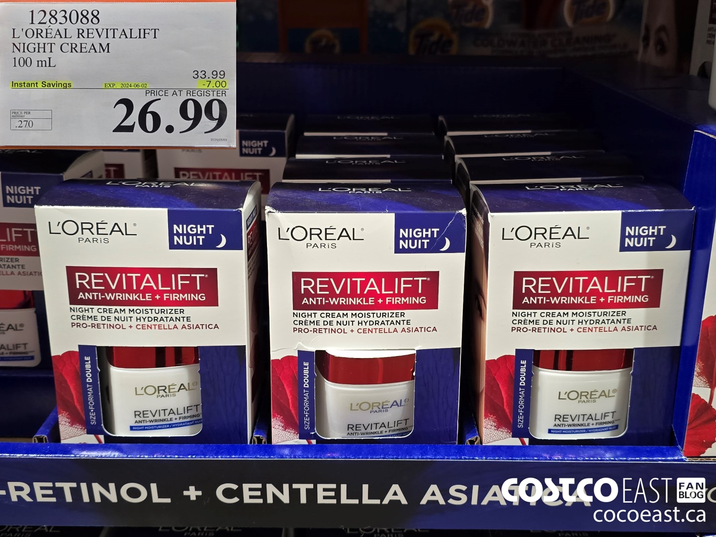 1283088 L'OREAL REVITALIFT NIGHT CREAM 100 mL ($7.00 INSTANT SAVINGS EXPIRES ON 2024-06-02) $26.99