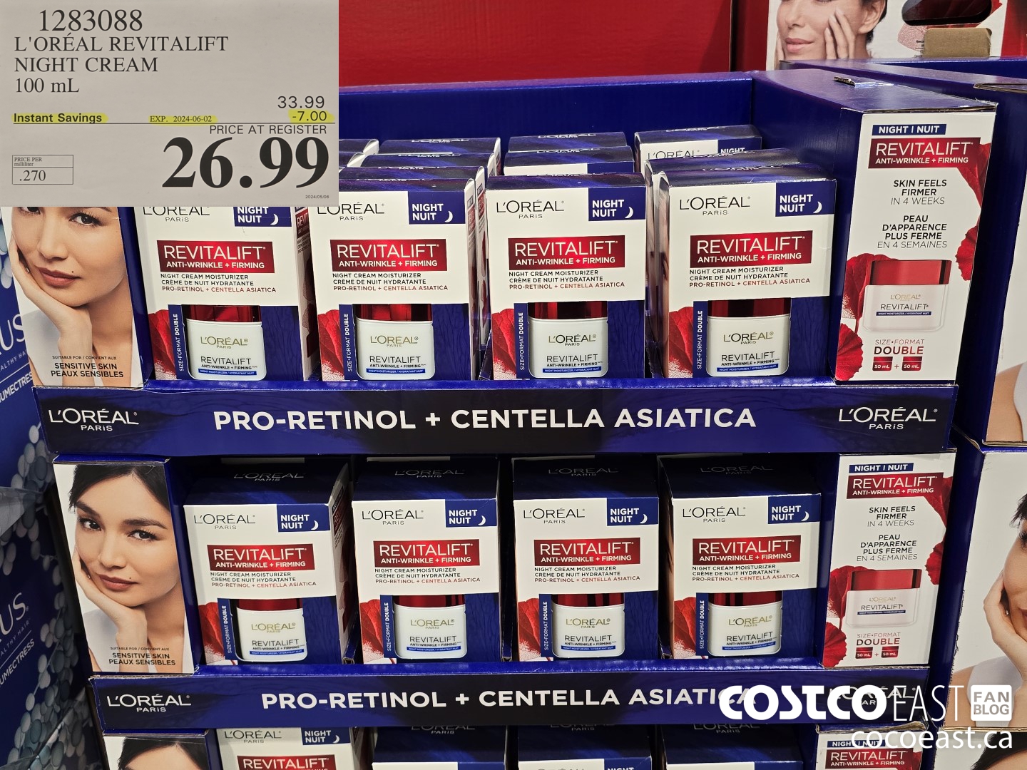 1283088 L'OREAL REVITALIFT NIGHT CREAM 100 mL ($7.00 INSTANT SAVINGS EXPIRES ON 2024-06-02) $26.99