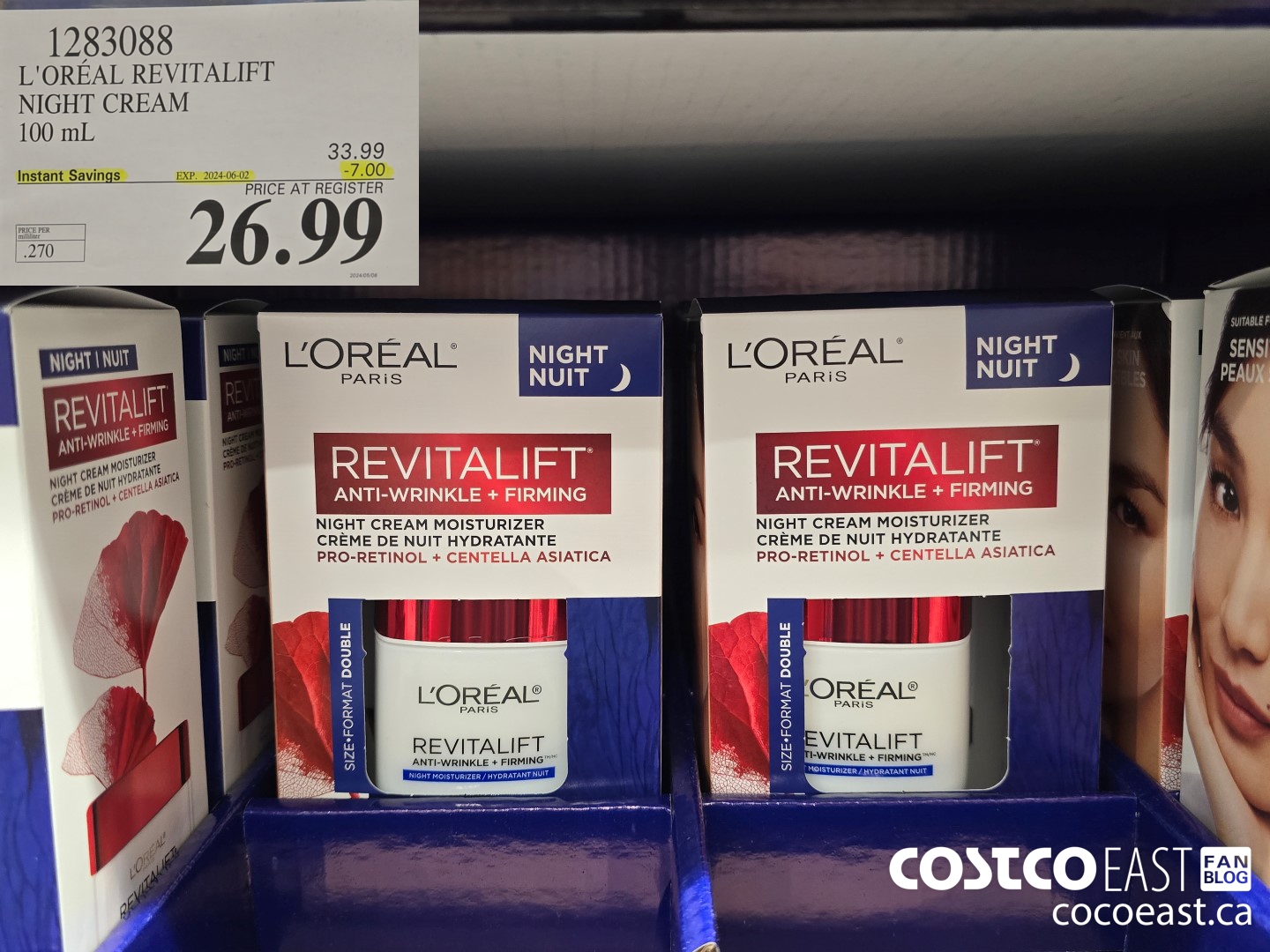 1283088 L'OREAL REVITALIFT NIGHT CREAM 100 mL ($7.00 INSTANT SAVINGS EXPIRES ON 2024-06-02) $26.99