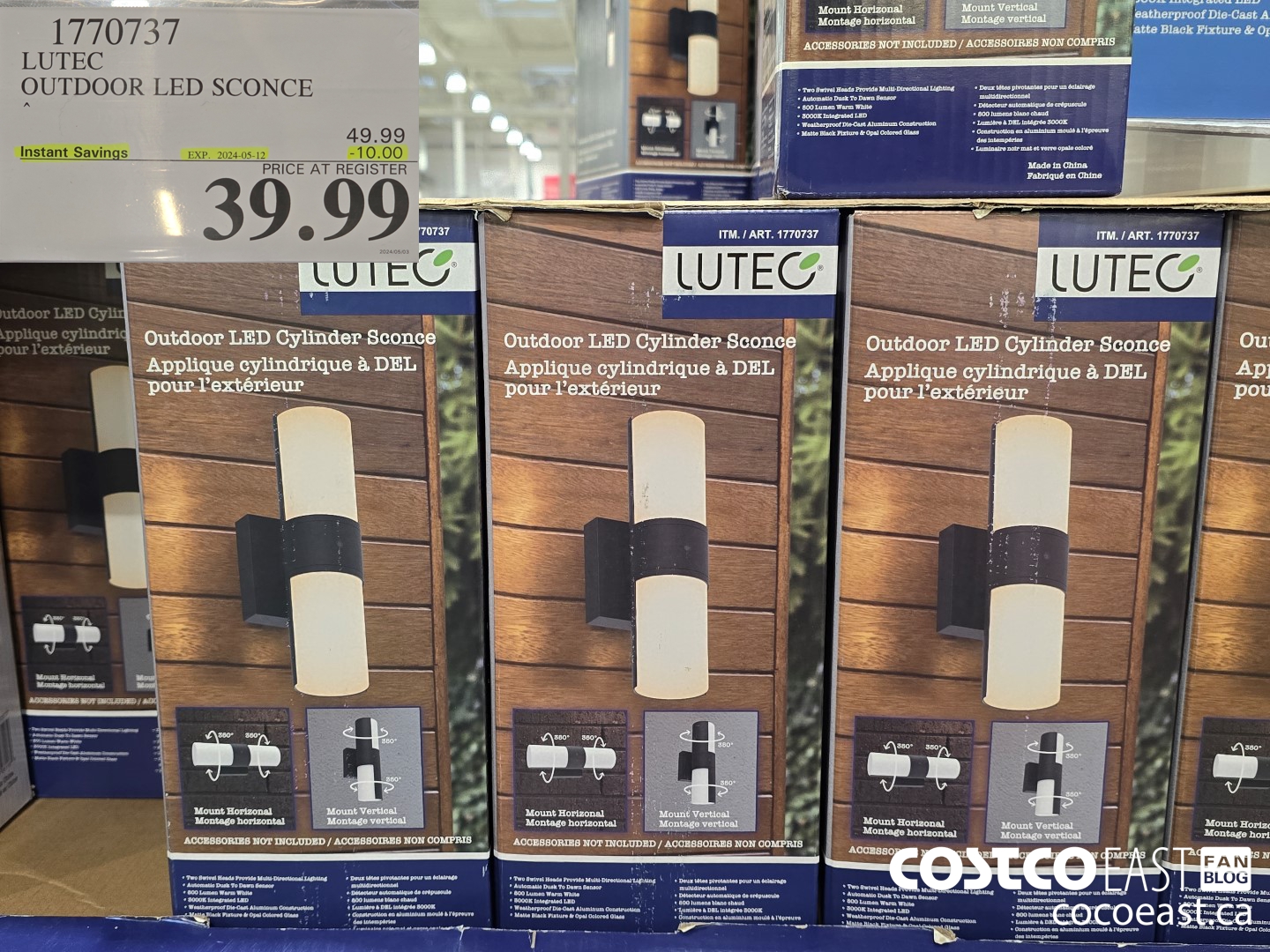 1770737 LUTEC OUTDOOR LED SCONCE ($10.00 INSTANT SAVINGS EXPIRES ON 2024-05-12) $39.99