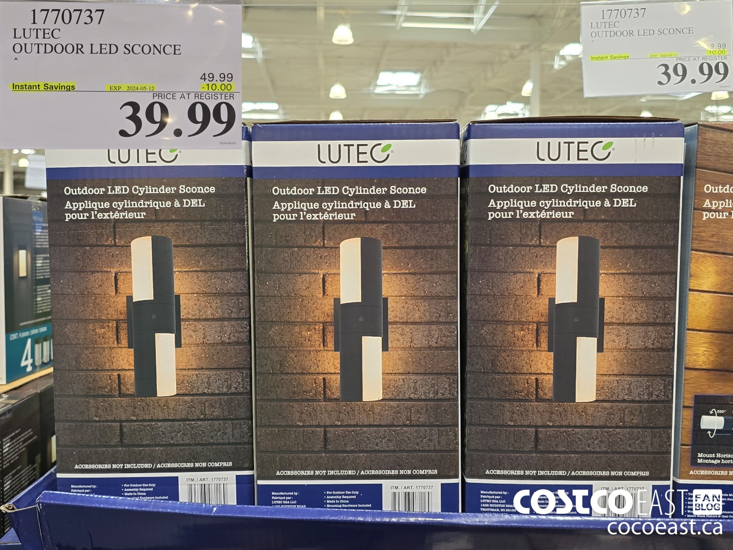 1770737 LUTEC OUTDOOR LED SCONCE ($10.00 INSTANT SAVINGS EXPIRES ON 2024-05-12) $39.99