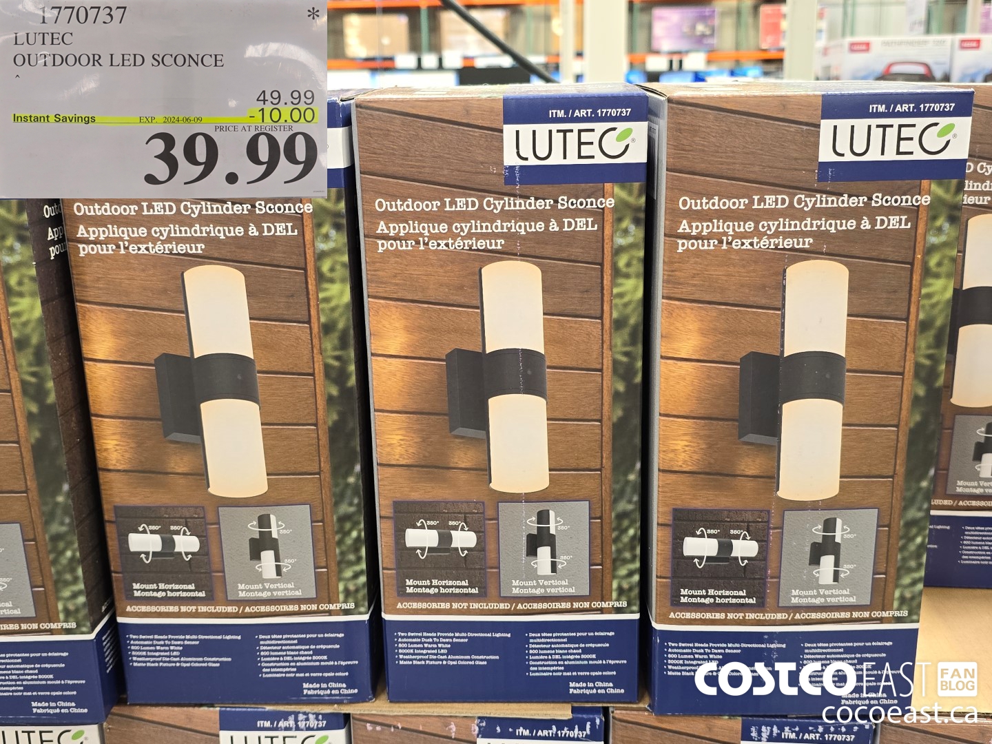 1770737 LUTEC OUTDOOR LED SCONCE ($10.00 INSTANT SAVINGS EXPIRES ON 2024-06-09) $39.99