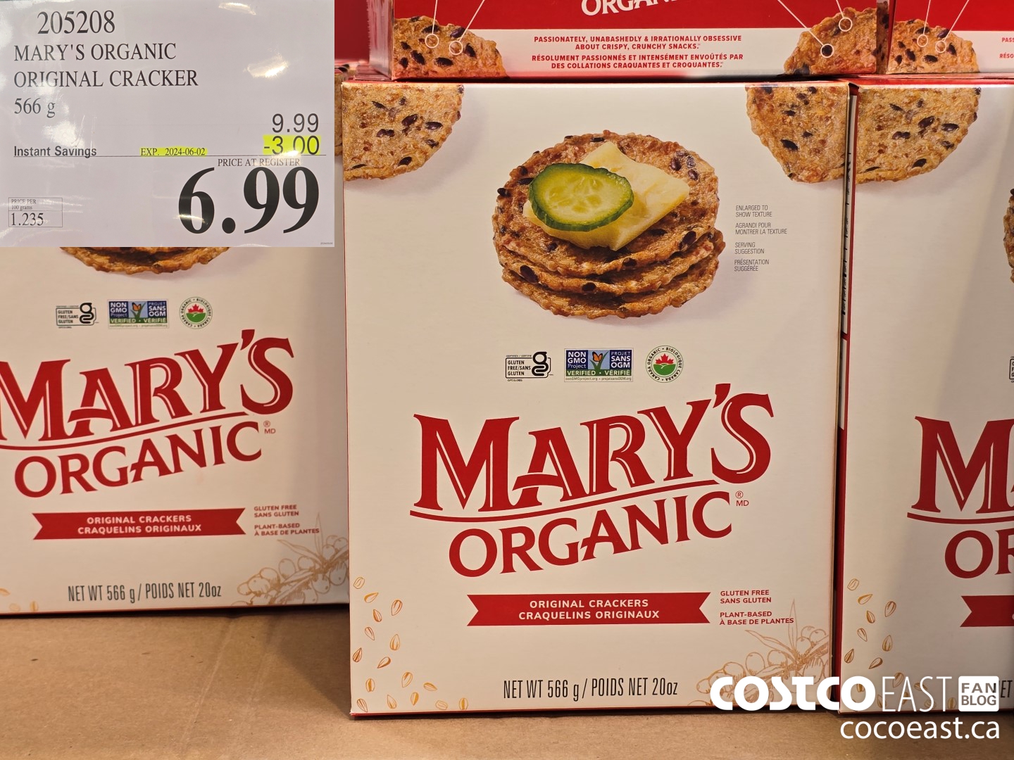 205208 MARY'S ORGANIC ORIGINAL CRACKER 566G ($3.00 INSTANT SAVINGS EXPIRES ON 2024-06-02) $6.99