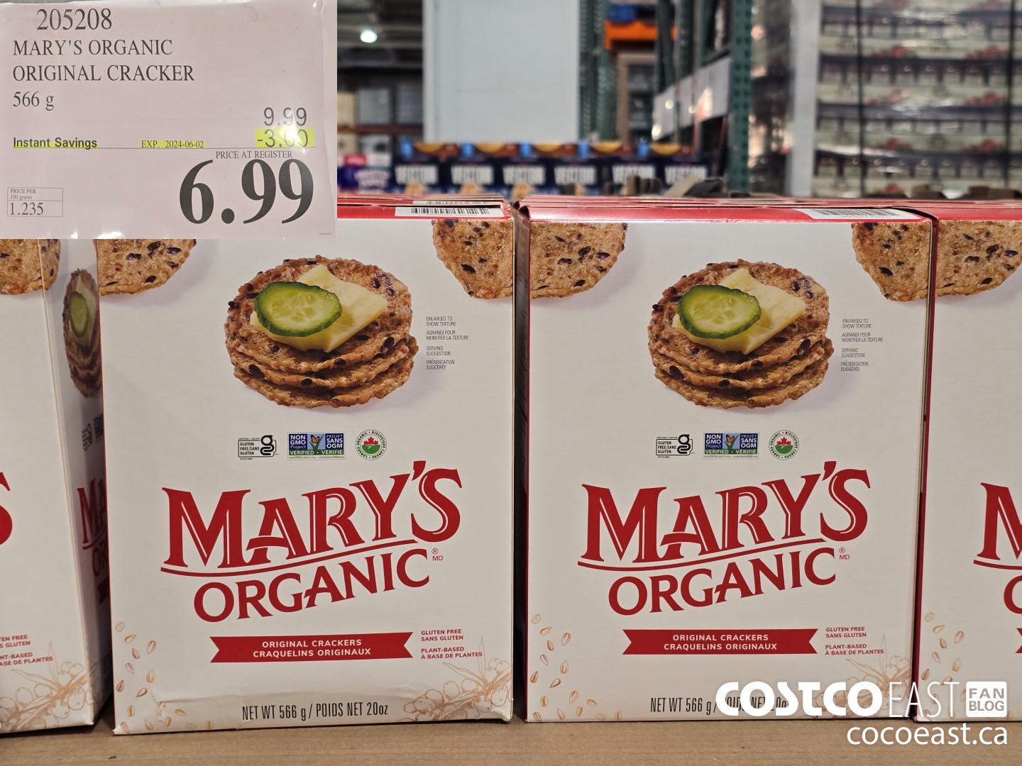 205208 MARY'S ORGANIC ORIGINAL CRACKER 566G ($3.00 INSTANT SAVINGS EXPIRES ON 2024-06-02) $6.99