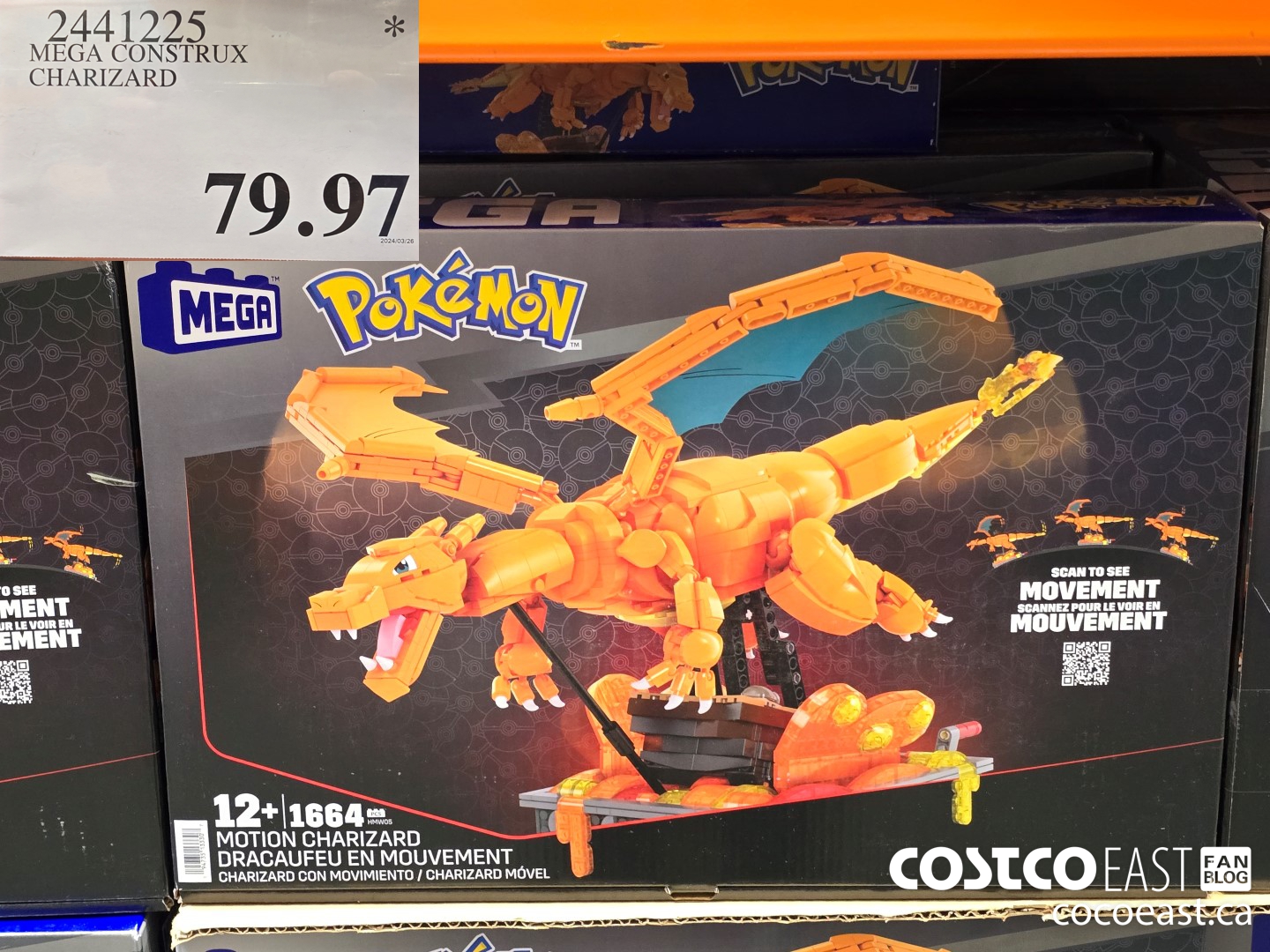 2441225 MEGA CONSTRUX CHARIZARD $79.97