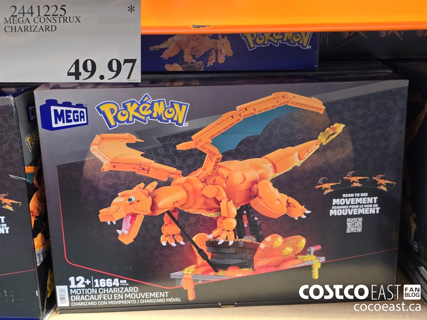 2441225 MEGA CONSTRUX CHARIZARD $49.97