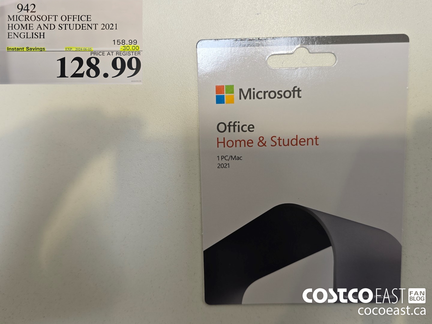 942 MICROSOFT OFFICE HOME AND STUDENT 2021 ENGLISH ($30.00 INSTANT SAVINGS EXPIRES ON 2024-06-05) $128.99