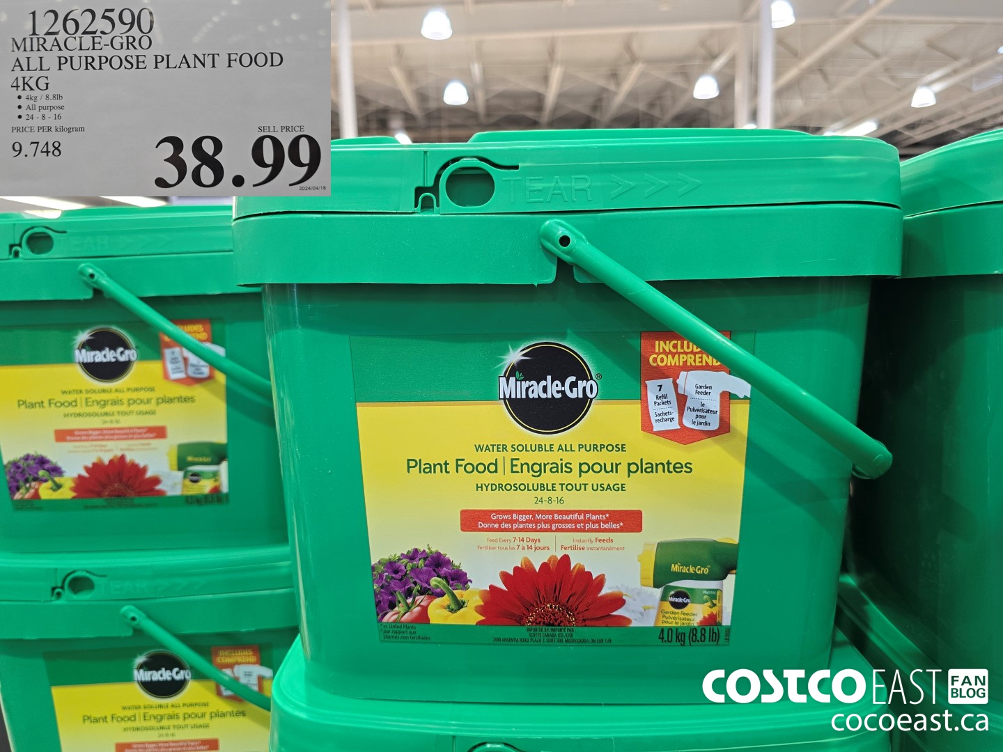 1262590 MIRACLE-GRO ALL PURPOSE PLANT FOOD 4KG $38.99