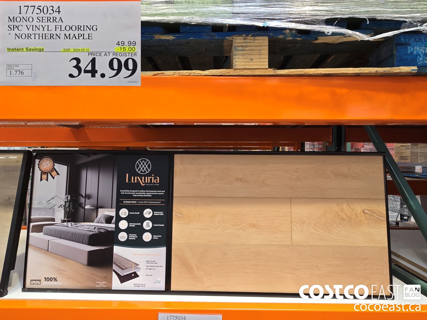 1775034 MONO SERRA SPC VINYL FLOORING NORTHERN MAPLE ($15.00 INSTANT SAVINGS EXPIRES ON 2024-05-12) $34.99