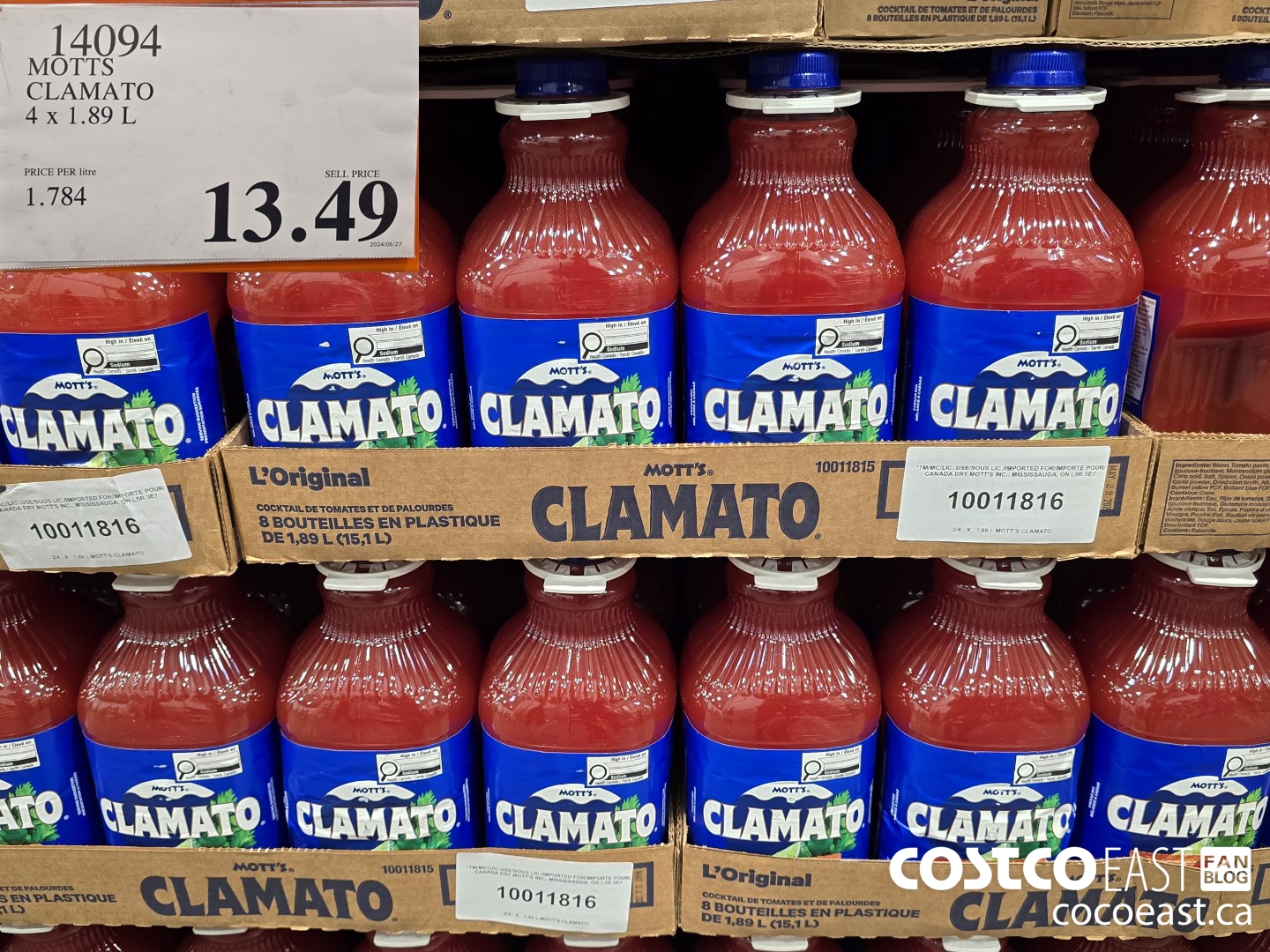 14094 MOTTS CLAMATO 4 x 1.89L $13.49