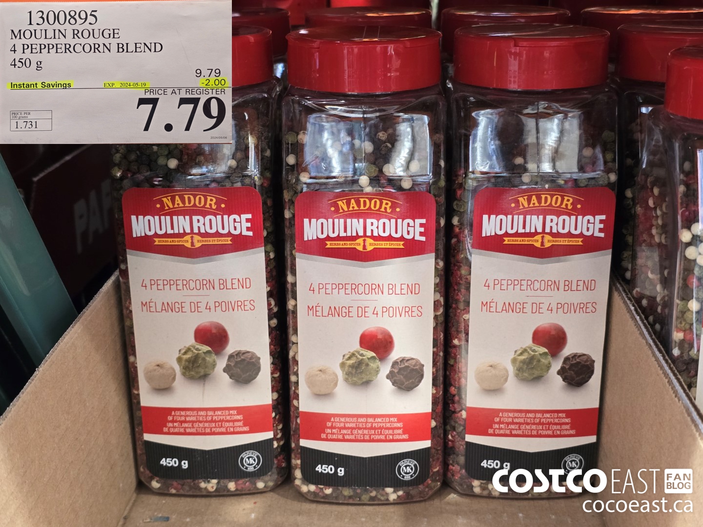 1300895 MOULIN ROUGE 4 PEPPERCORN BLEND 450 g ($2.00 INSTANT SAVINGS EXPIRES ON 2024-05-19) $7.79