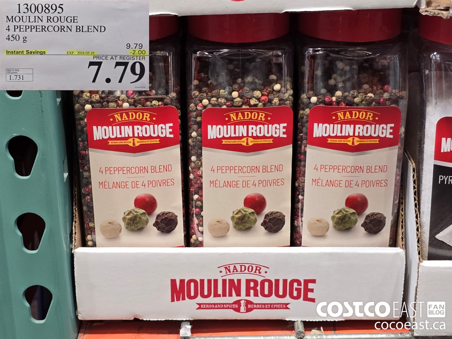 1300895 MOULIN ROUGE 4 PEPPERCORN BLEND 450 g ($2.00 INSTANT SAVINGS EXPIRES ON 2024-05-19) $7.79