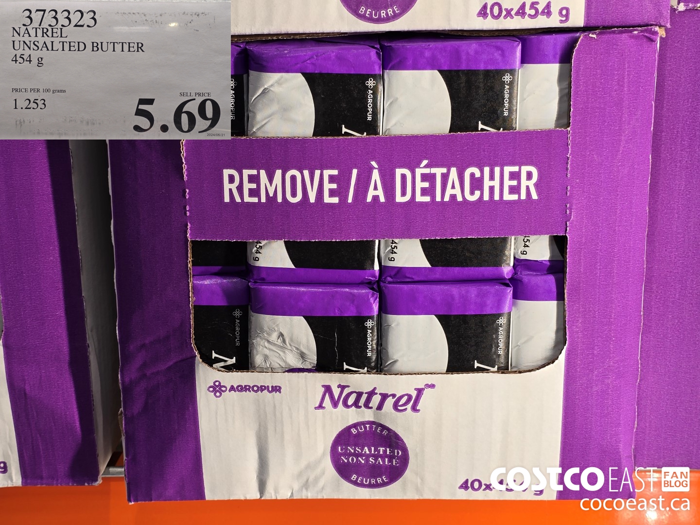 373323 NATREL UNSALTED BUTTER 454 G $6.59