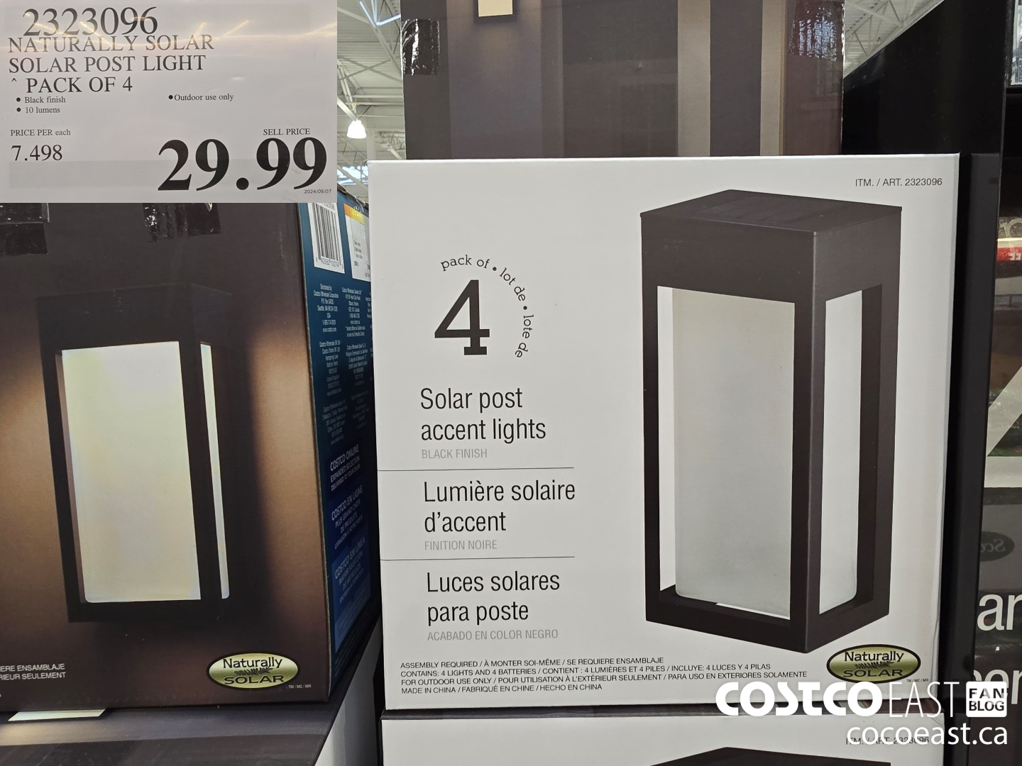 2323096 NATURALLY SOLAR SOLAR POST LIGHT ~ PACK OF 4 $29.99