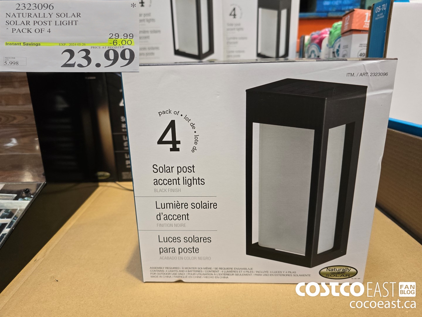 2323096 NATURALLY SOLAR SOLAR POST LIGHT ~ PACK OF 4 ($6.00 INSTANT SAVINGS EXPIRES ON 2024-05-26) $23.99