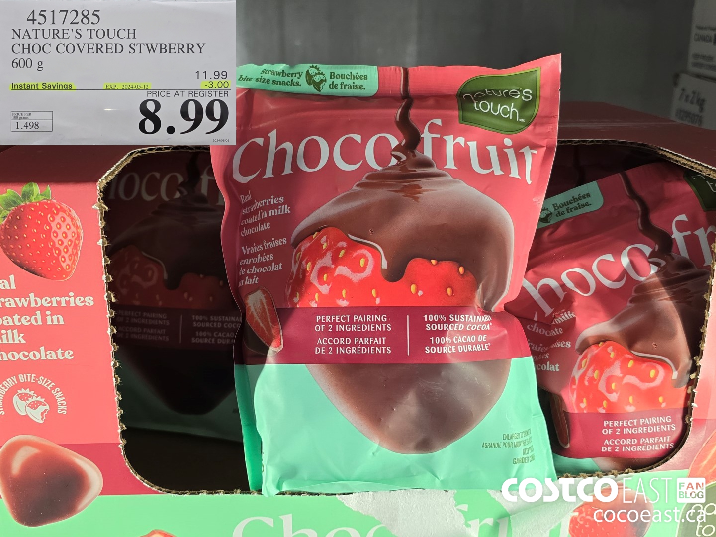 4517285 NATURE'S TOUCH CHOC COVERED STRAWBERRY 600 g ($3.00 INSTANT SAVINGS EXPIRES ON 2024-05-12) $8.99