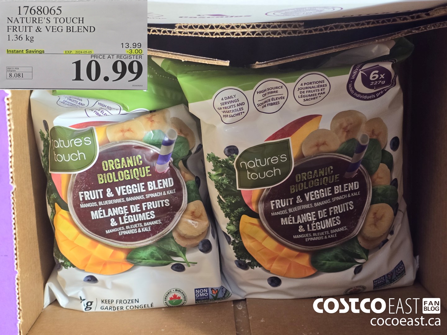 1768065 NATURE'S TOUCH FRUIT & VEG SMOOTHIE 1.36 KG ($3.00 INSTANT SAVINGS EXPIRES ON 2024-05-05) $10.99