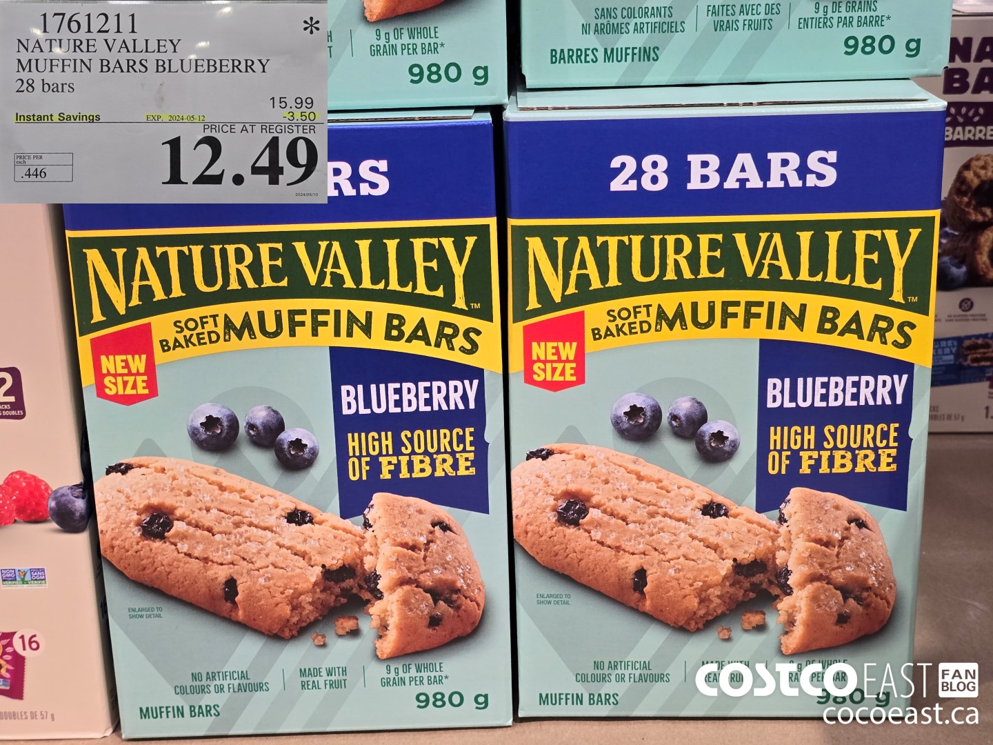 1761211 NATURE VALLEY MUFFIN BARS BLUEBERRY 28 bars ($3.50 INSTANT SAVINGS EXPIRES ON 2024-05-12) $12.49