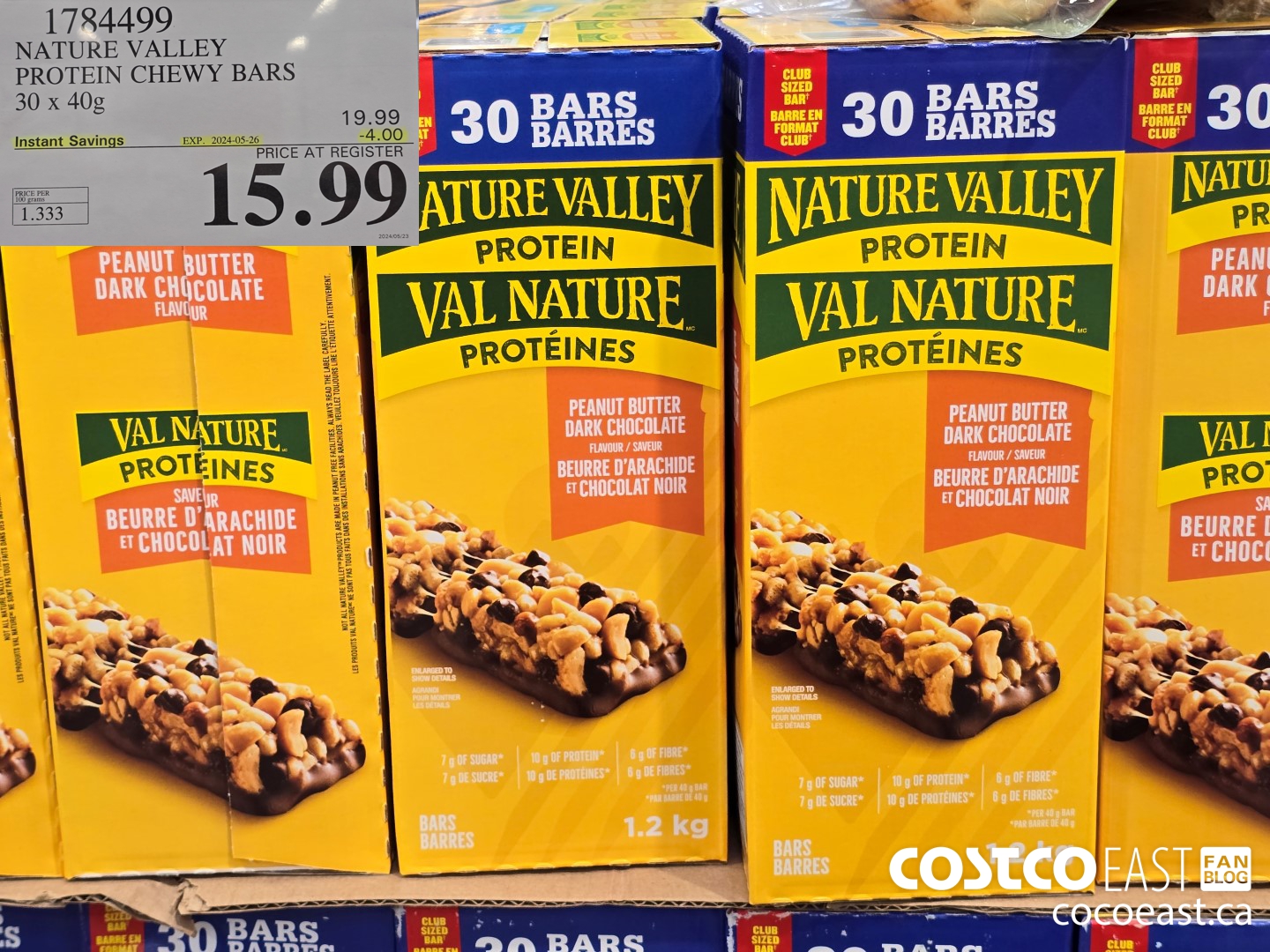 1784499 NATURE VALLEY PROTEIN CHEWY BARS 30 x 40G ($4.00 INSTANT SAVINGS EXPIRES ON 2024-05-26) $15.99