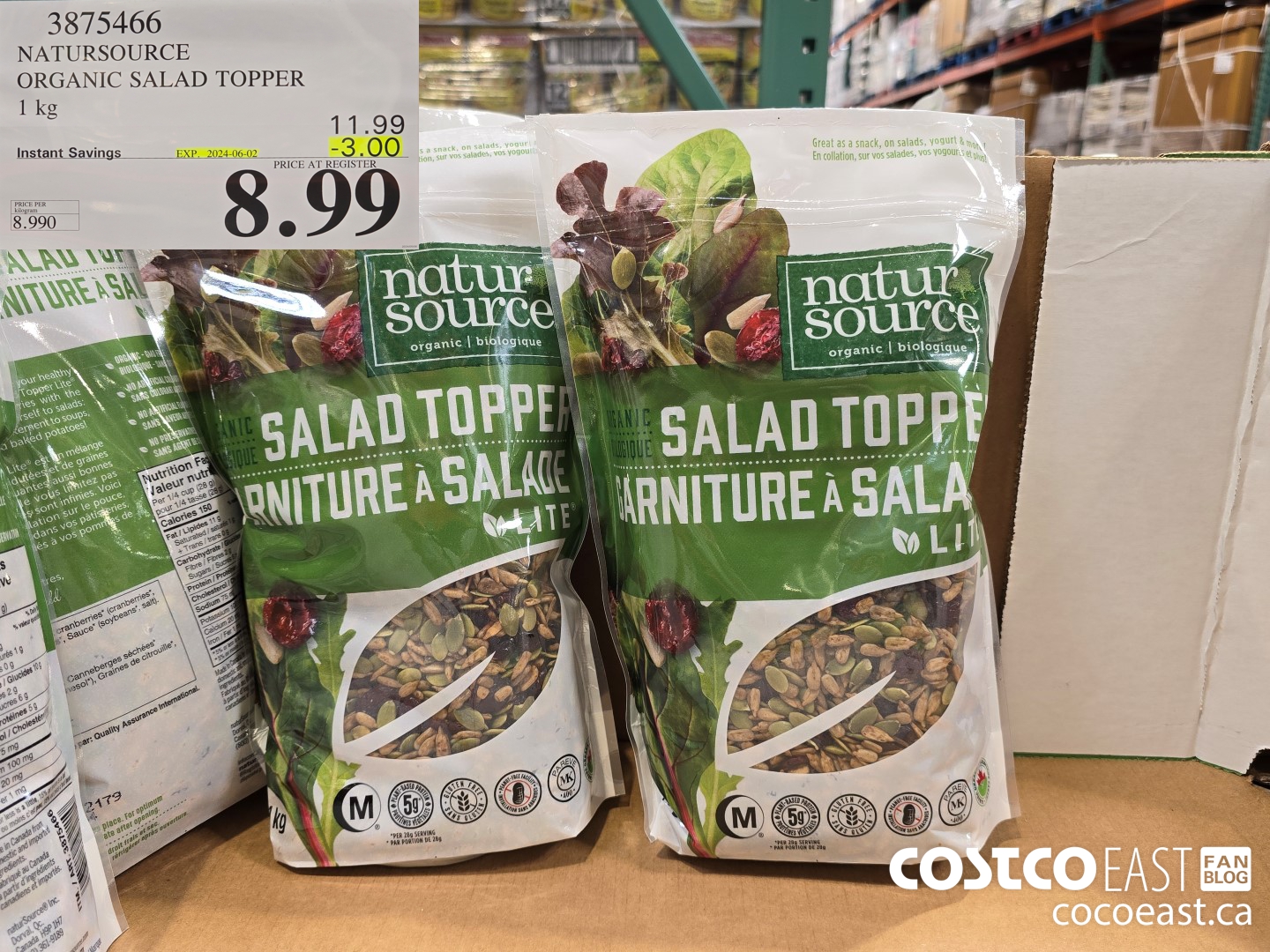 3875466 NATURSOURCE ORGANIC SALAD TOPPER 1 KG ($3.00 INSTANT SAVINGS EXPIRES ON 2024-06-02) $8.99