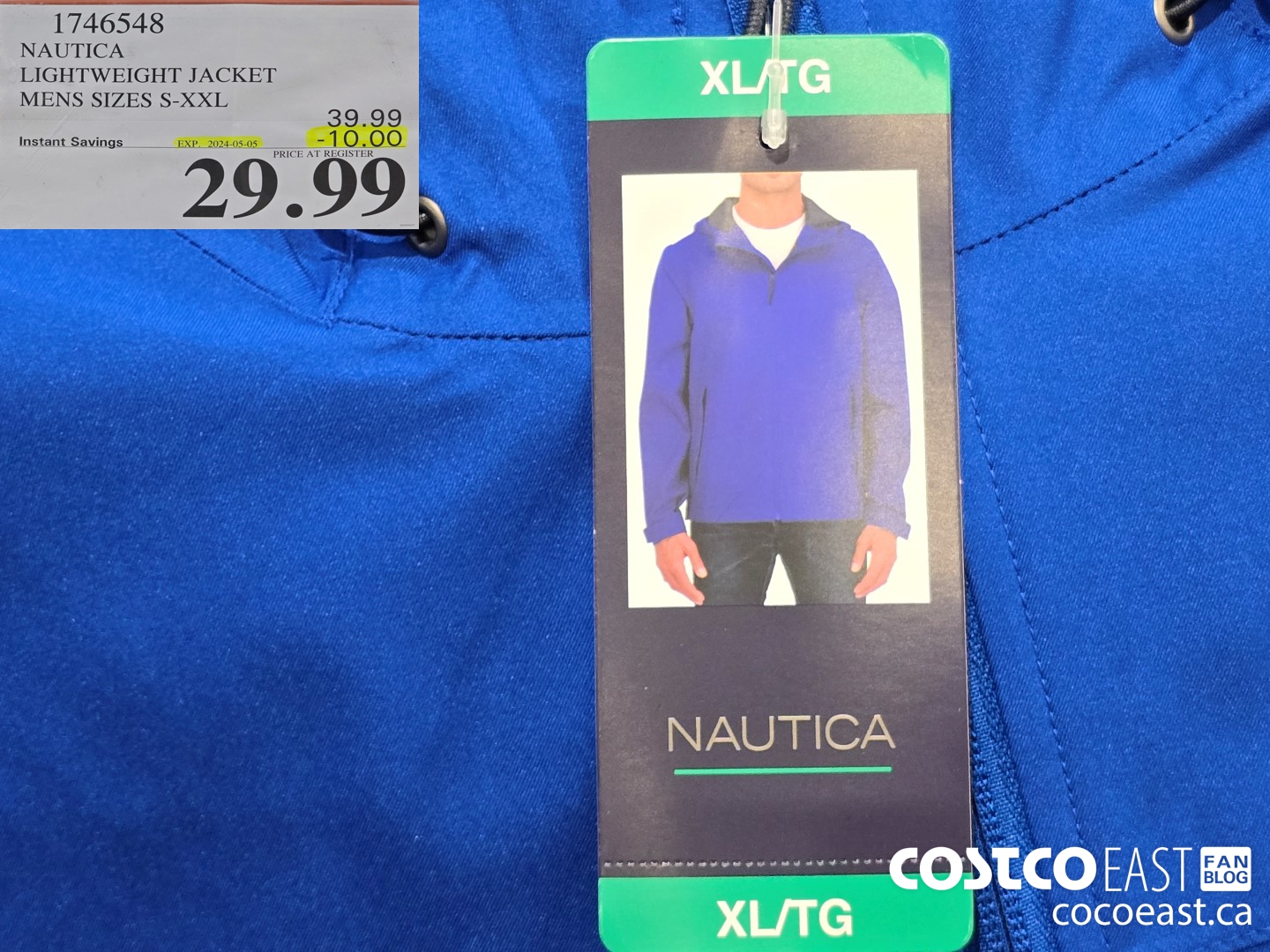 1746548 NAUTICA LIGHTWEIGHT JACKET MENS SIZES S-XXL ($10.00 INSTANT SAVINGS EXPIRES ON 2024-05-05) $29.99