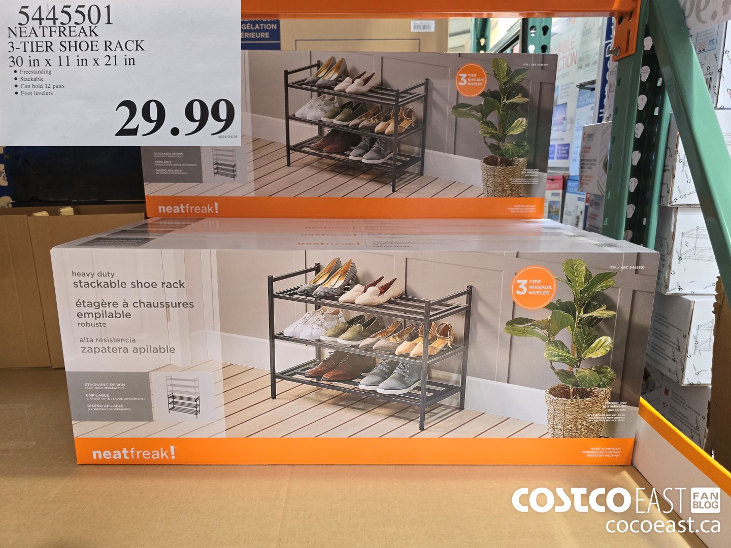 5445501 NEATFREAK 3-TIER SHOE RACK 30 In X 11 in x 21 in $29.99