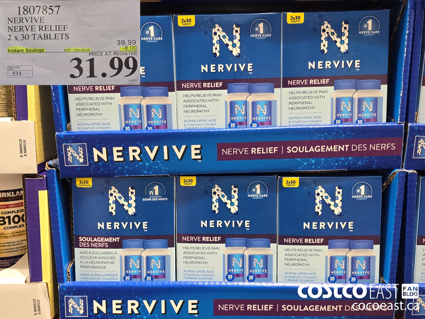 1807857 NERVIVE NERVE RELIEF 2 x 30 TABLETS ($8.00 INSTANT SAVINGS EXPIRES ON 2024-06-09) $31.99