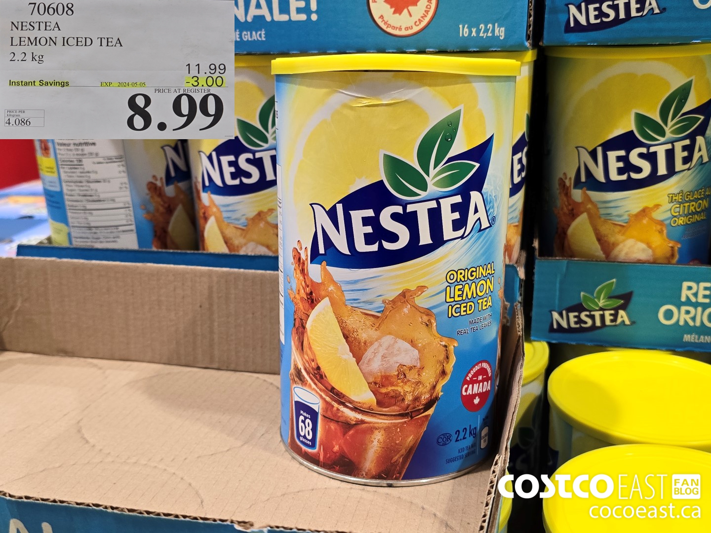 70608 NESTEA LEMON ICED TEA 2.2 KG ($3.00 INSTANT SAVINGS EXPIRES ON 2024-05-05) $8.99
