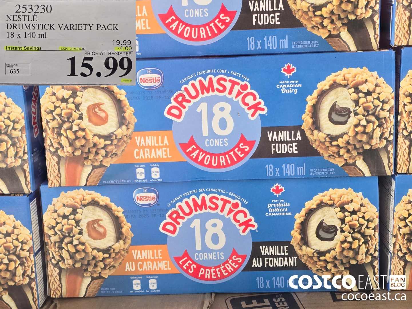 253230 NESTLE DRUMSTICK VARIETY PACK 18 X 140 ML ($4.00 INSTANT SAVINGS EXPIRES ON 2024-06-09) $15.99