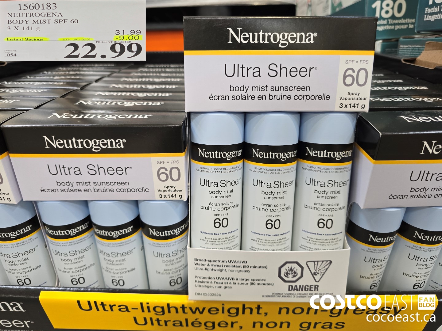 1560183 NEUTROGENA BODY MIST SPF 60 3 X 141 g ($9.00 INSTANT SAVINGS EXPIRES ON 2024-06-02) $22.99