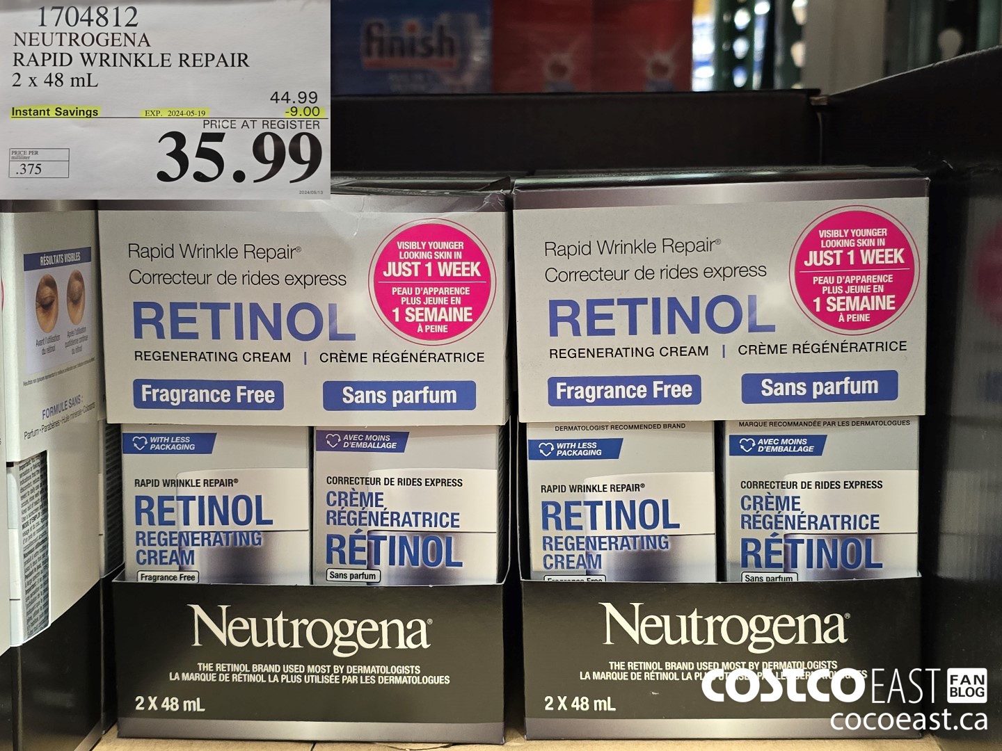 1704812 NEUTROGENA RAPID WRINKLE REPAIR 2 x 48 mL ($9.00 INSTANT SAVINGS EXPIRES ON 2024-05-19) $35.99