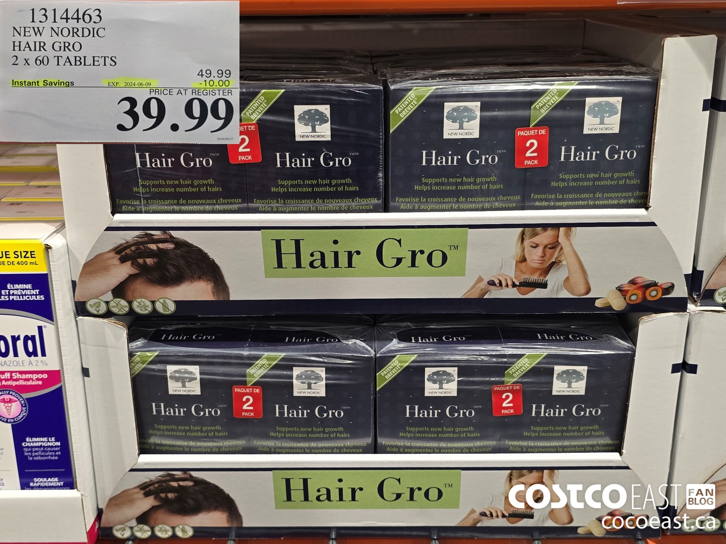 1314463 NEW NORDIC HAIR GRO 2 x 60 TABLETS ($10.00 INSTANT SAVINGS EXPIRES ON 2024-06-09) $39.99