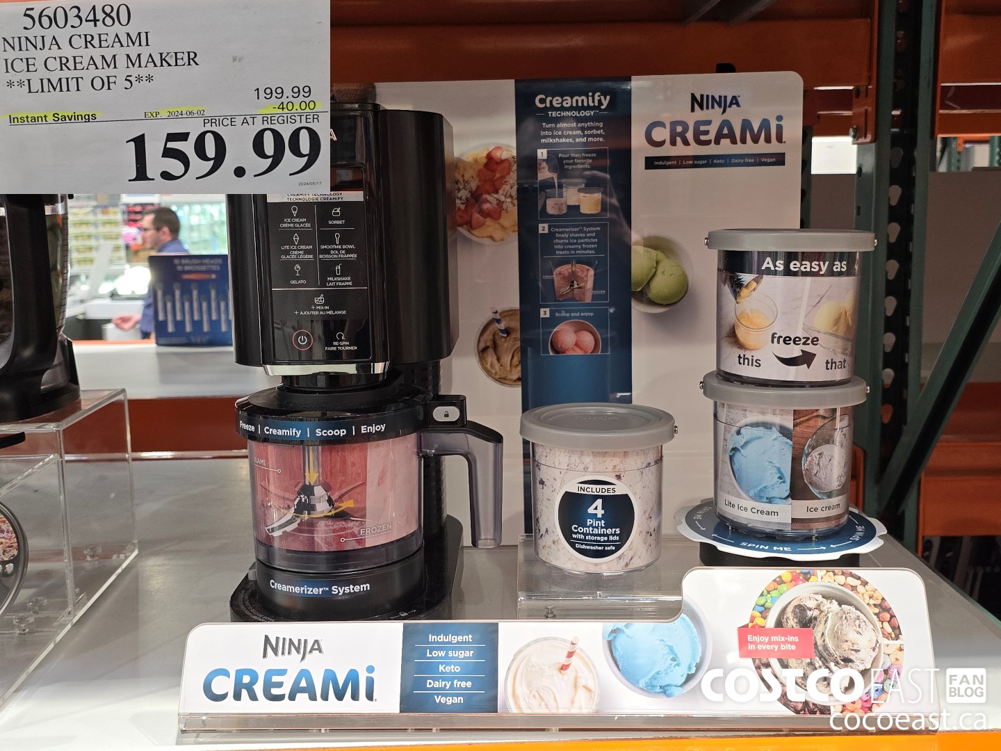5603480 NINJA CREAMI ICE CREAM MAKER ($40.00 INSTANT SAVINGS EXPIRES ON 2024-06-02) $159.99