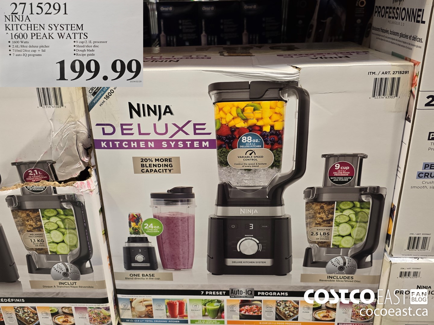 2715291 NINJA ~ KITCHEN SYSTEM 1600 PEAK WATTS $199.99