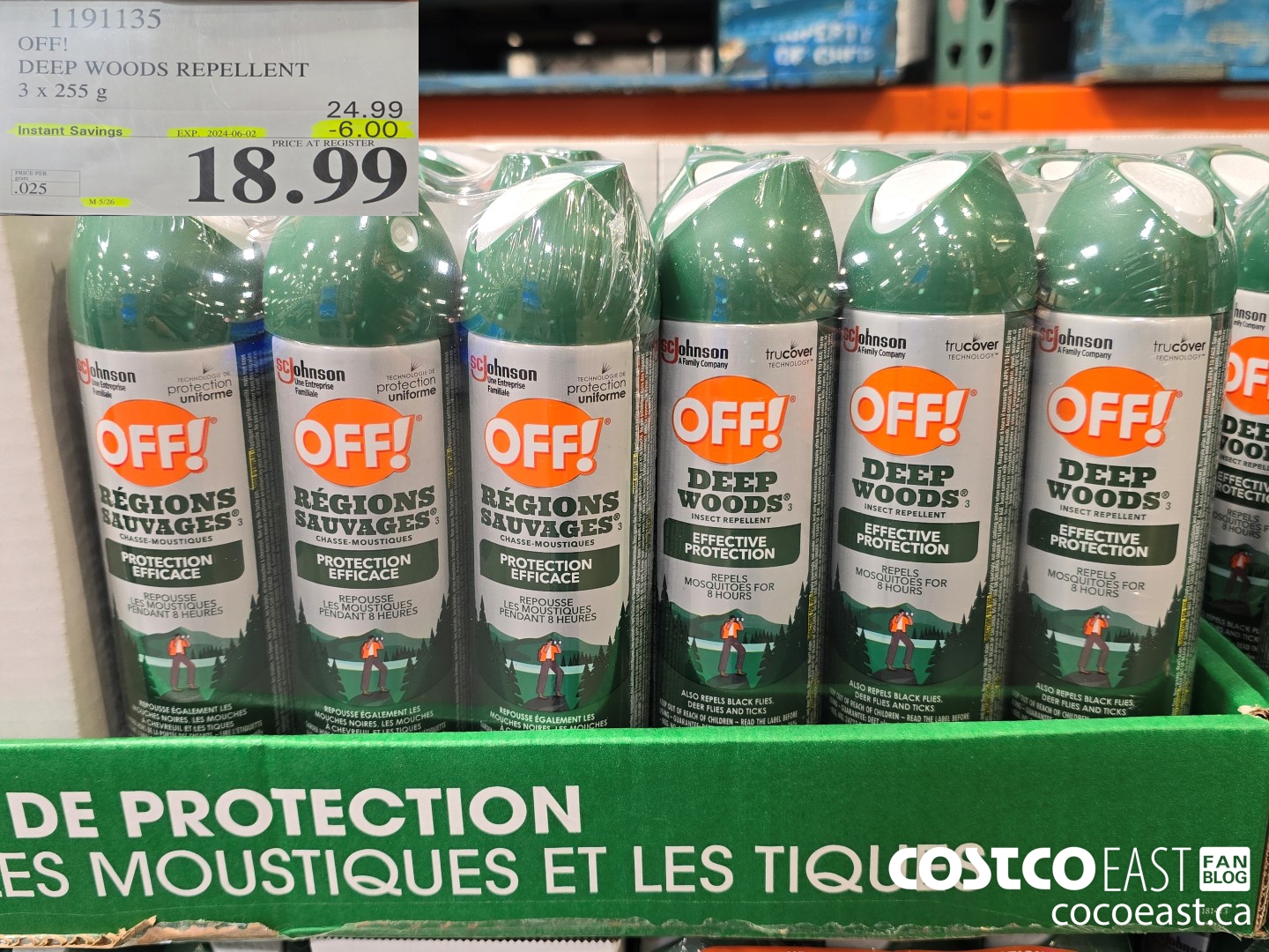 1191135 OFF! DEEP WOODS REPELLENT 3 X 255 G ($6.00 INSTANT SAVINGS EXPIRES ON 2024-06-02) $18.99