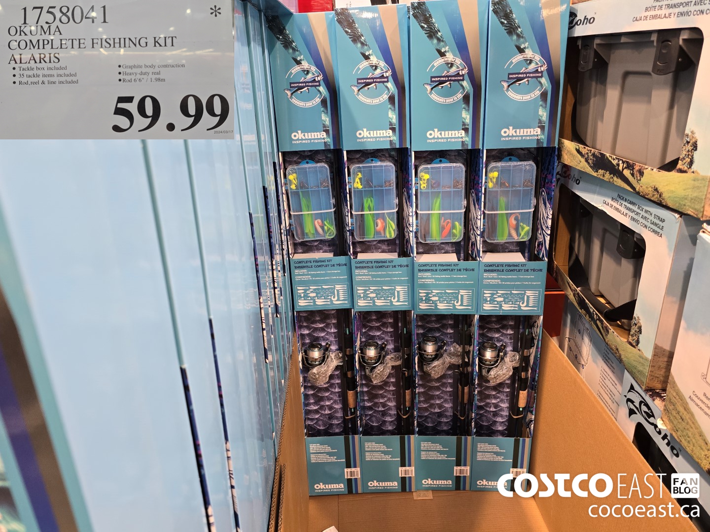 1758041 OKUMA COMPLETE FISHING KIT ALARIS $59.99