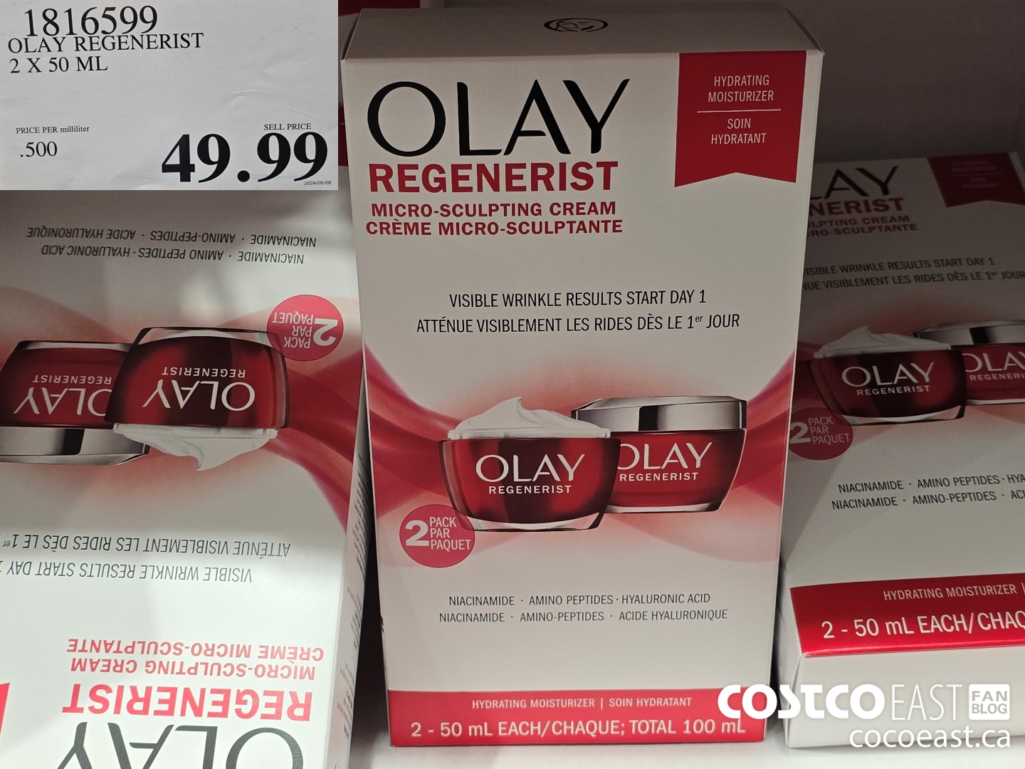 1816599 OLAY REGENERIST 2 X 50 ML $49.99