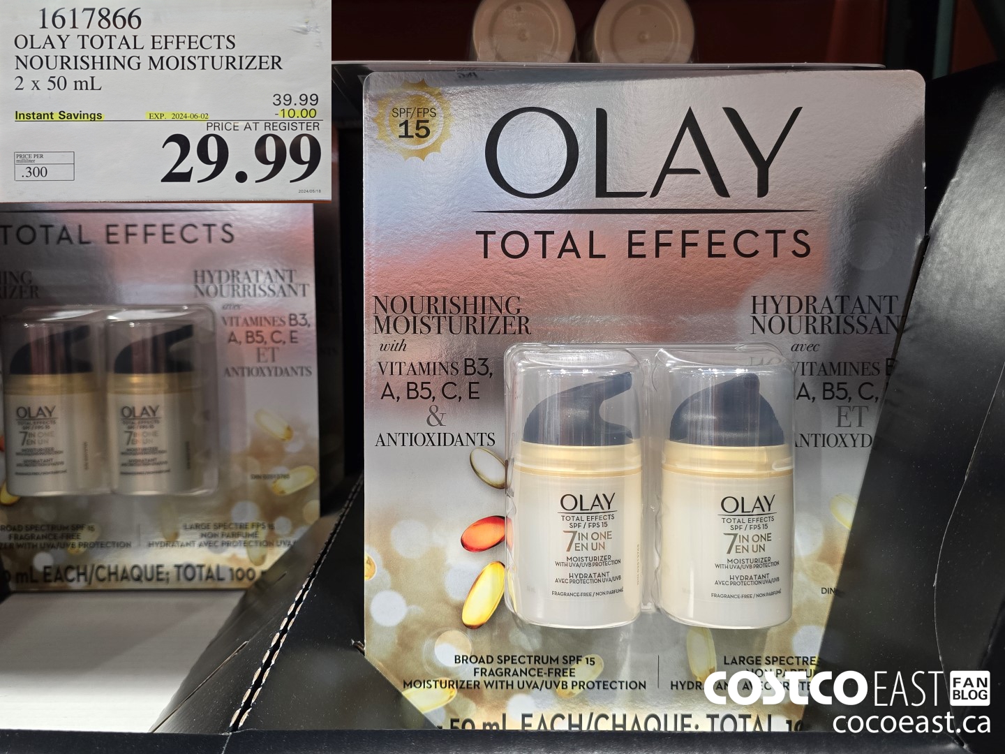 1617866 OLAY TOTAL EFFECTS NOURISHING MOISTURIZER 2 x 50 mL ($10.00 INSTANT SAVINGS EXPIRES ON 2024-06-02) $29.99