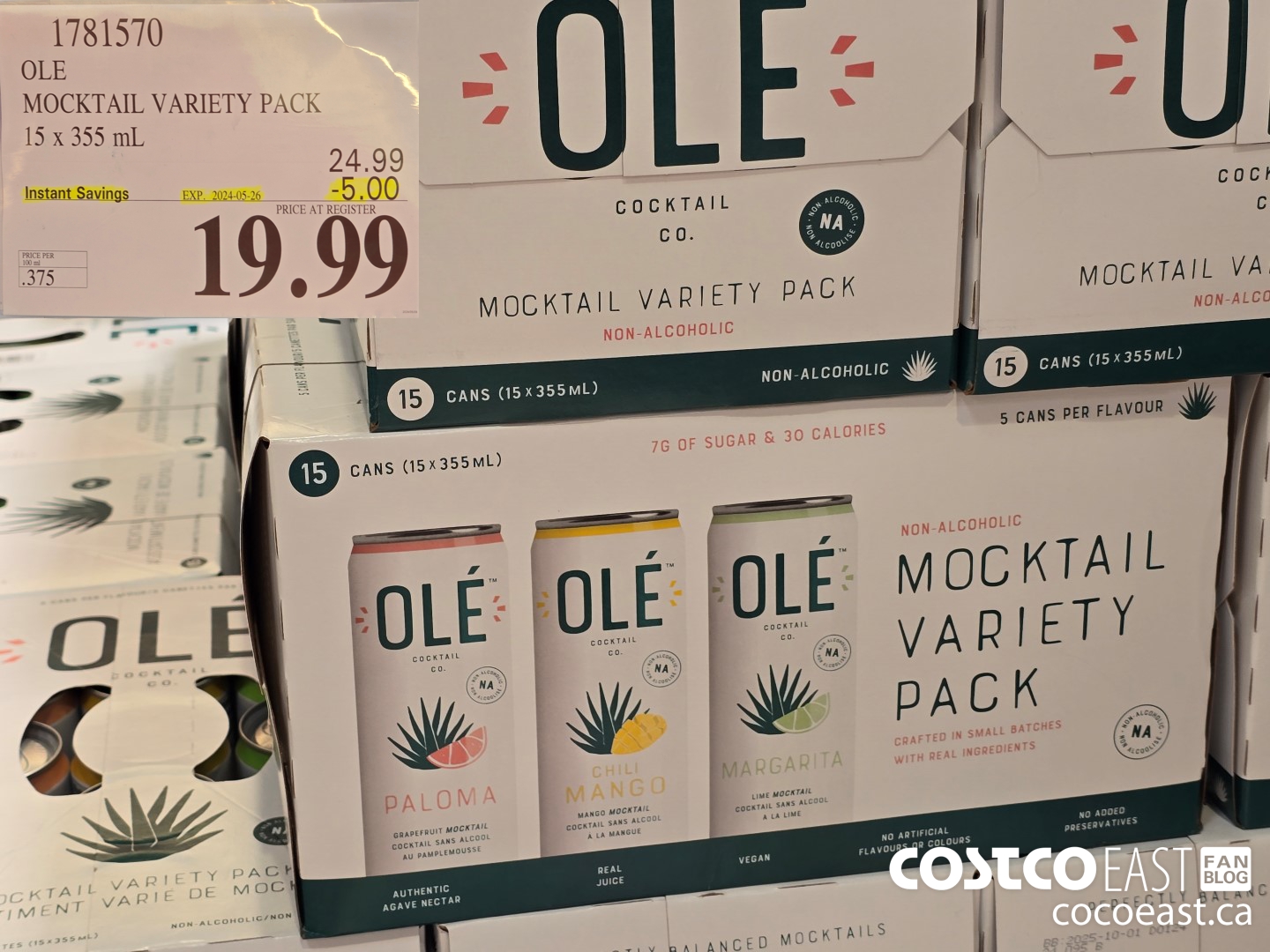 1781570 OLE MOCKTAIL VARIETY PACK 15 x 355 mL ($5.00 INSTANT SAVINGS EXPIRES ON 2024-05-26) $19.99
