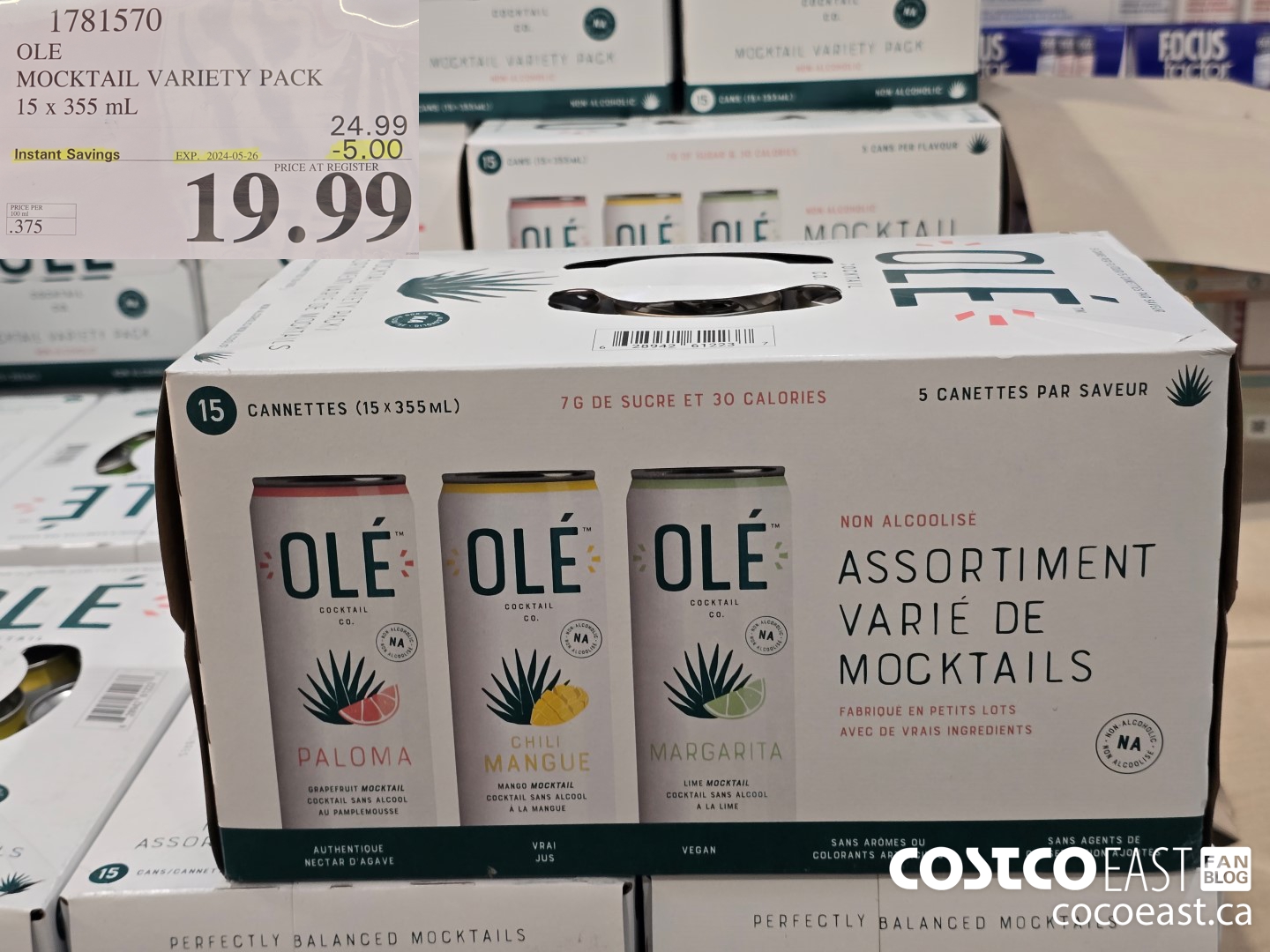 1781570 OLE MOCKTAIL VARIETY PACK 15 x 355 mL ($5.00 INSTANT SAVINGS EXPIRES ON 2024-05-26) $19.99
