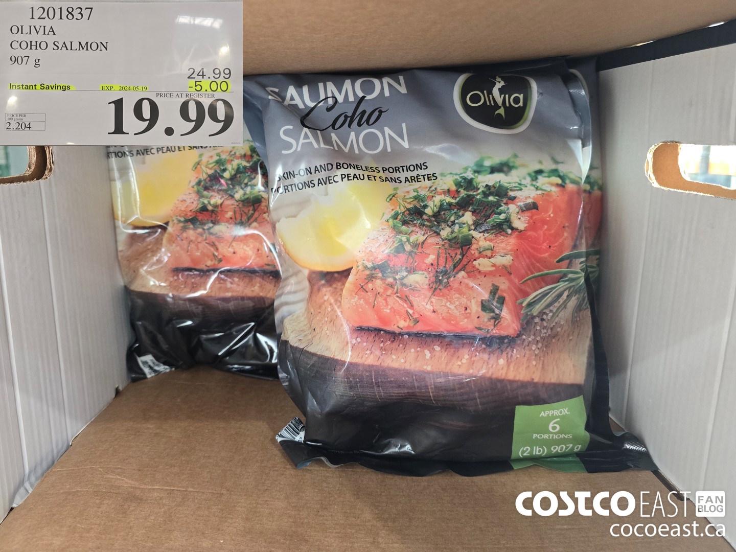 1201837 OLIVIA COHO SALMON 907 G ($5.00 INSTANT SAVINGS EXPIRES ON 2024-05-19) $19.99