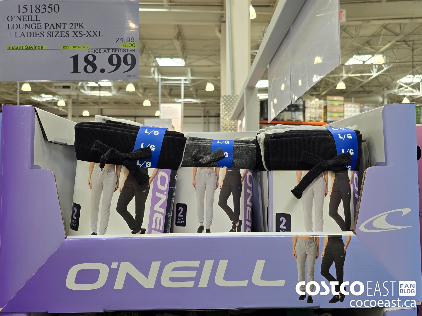 1518350 O'NEILL LOUNGE PANT 2PK +LADIES SIZES XS-XXL_ ($6.00 INSTANT SAVINGS EXPIRES ON 2024-05-12) $18.99