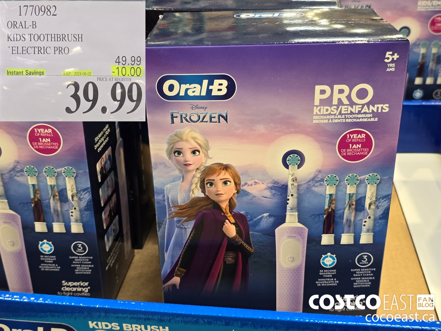 1770982 ORAL-B KIDS TOOTHBRUSH ELECTRIC PRO ($10.00 INSTANT SAVINGS EXPIRES ON 2024-06-02) $39.99