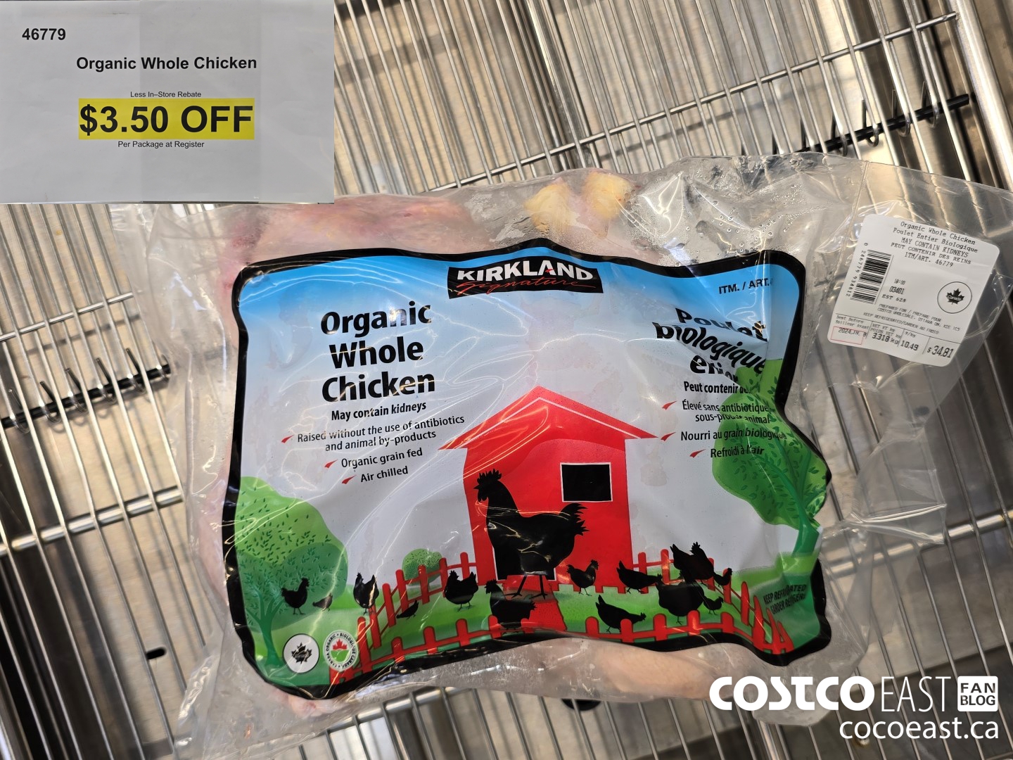 46779 ORGANIC WHOLE CHICKEN ($3.50 INSTANT SAVINGS)